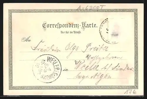 Lithographie Wörgl, Totalansicht aus der Vogelschau, Schloss Itter, Hauptplatz