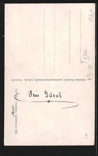 AK Übergewichtiges Mädchen Wera im Kleid