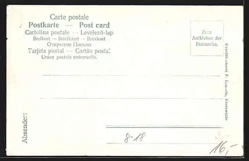 AK Zirkus Schwarz, Hanny Schwarz auf ihrem Pferd unter einem Hufeisen