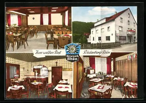AK Riedenberg / Bad Brückenau, Gasthof Zum Weissen Ross, Innenansicht, Strassenpartie