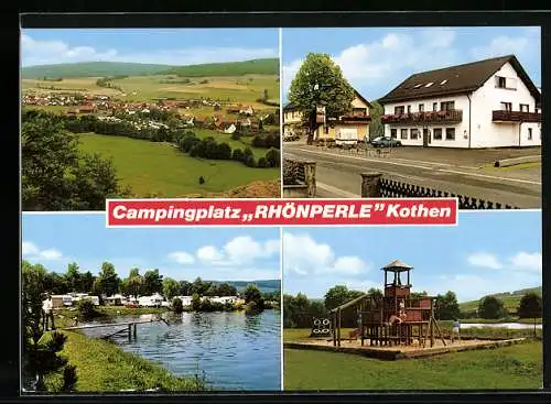 AK Motten-Kothen, Campingplatz Rhönperle, Schwimmbad, Ortsansicht