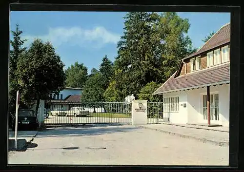 AK Grünwald / München, Haupteingang Sportschule Grünwald, Ebertstrasse 1