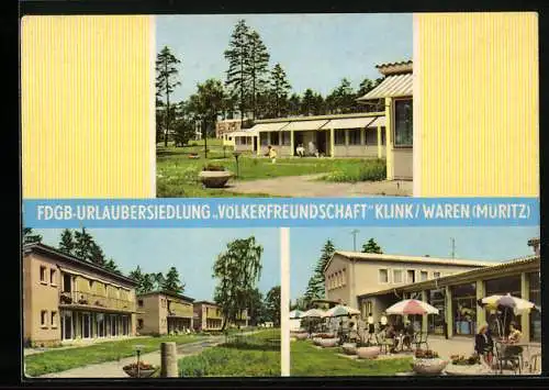 AK Waren, FDGB-Erholungsheim Völkerfreundschaft mit Bungalows und Bettenhäusern