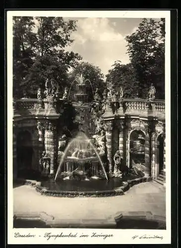 AK Dresden, Nymphenbad im Zwinger