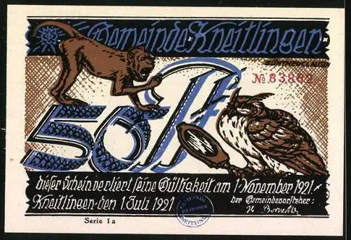 Notgeld Kneitlingen 1921, 50 Pfennig, Till Eulenspiegel und seine Eltern