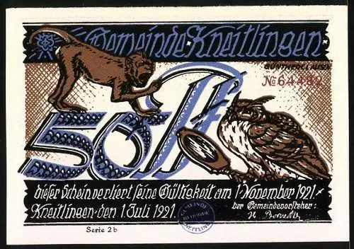 Notgeld Kneitlingen 1921, 50 Pfennig, Wie Till dem Burgherrn von Ampleben verfuhr