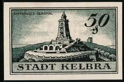 Notgeld Kelbra 1921, 50 Pfennig, Kyffhäuser-Denkmal