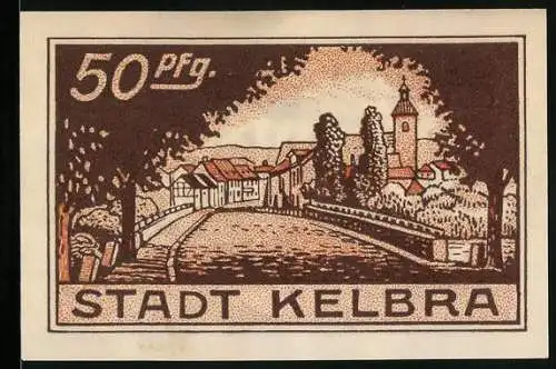 Notgeld Kelbra 1921, 50 Pfennig, Stadtpartie