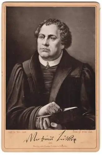 Fotografie Gustav Lohse, Dresden, Portrait Martin Luther, Theologe und Reformer