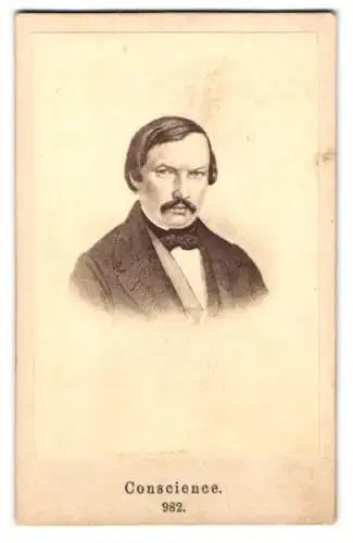 Fotografie unbekannter Fotograf und Ort, Portrait Hendrik Conscience, flämischer Schriftsteller