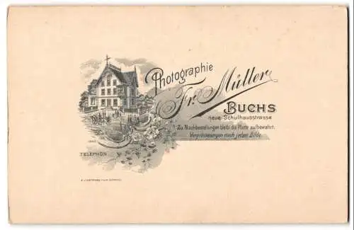 Fotografie Fr. Müller, Buchs, neue Schulhausstr., Ansicht Buchs, Ateliersgebäude des Fotografen