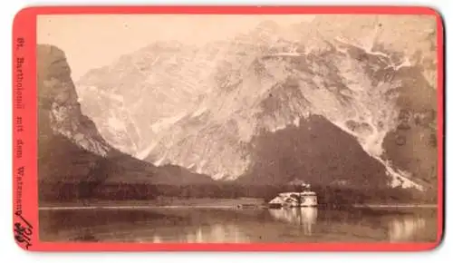 Fotografie Baldi & Würthle, Salzburg, Ansicht St. Batholomä, Blick über den See nach dem Watzmann