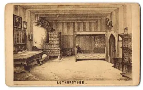 Fotografie G. Jagemann, Eisenach, Ansicht Eisenach, die Lutherstube in der Wartburg