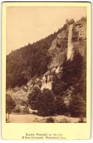 Fotografie E. Rosem Wernigerode, Ansicht Goslar, Blick auf dem Romker Wasserfall