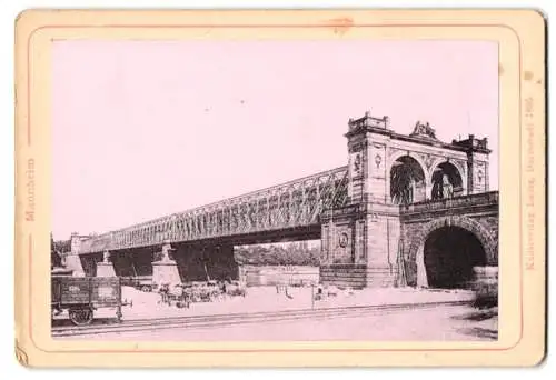 Fotografie Lichtdruck Lautz, Darmstadt, Ansicht Mannheim, Blick auf die Rheinbrücke