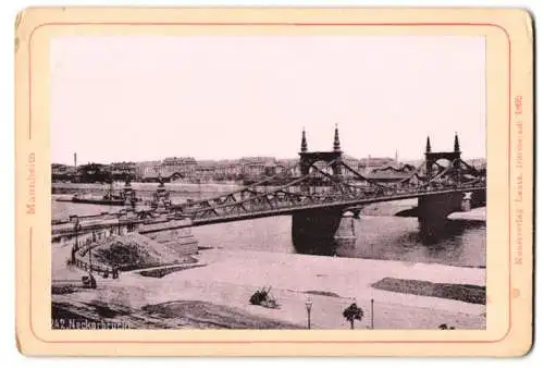 Fotografie Lichtdruck Lautz, Darmstadt, Ansicht Mannheim, Blick nahc der Neckarbrücke