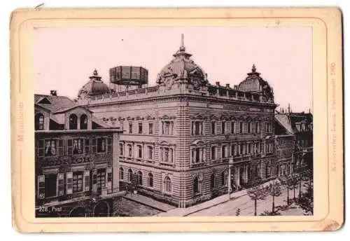 Fotografie Lichtdruck Lautz, Darmstadt, Ansicht Mannheim, Blick auf das Post Gebäude