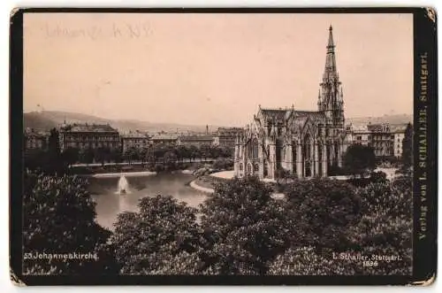 Fotografie L. Schaller, Stuttgart, Ansicht Stuttgart, Blick nach der Johanneskirche