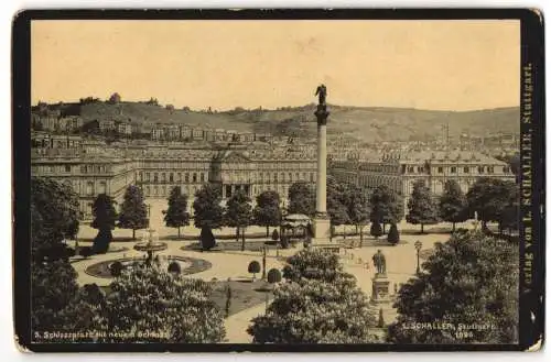 Fotografie L. Schaller, Stuttgart, Ansicht Stuttgart, Schlossplatz mit dem neuen Schloss