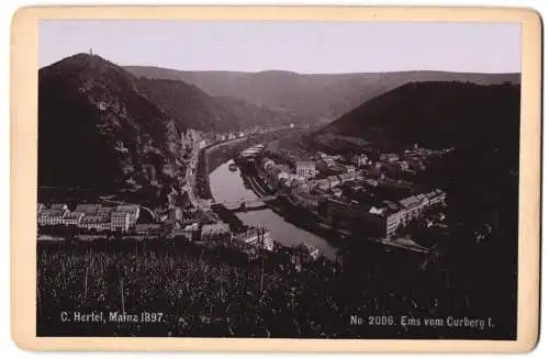 Fotografie Lichtdruck C. Hertel, Mainz, Ansicht Bad Ems, Blick nach der Stadt vom Curberg aus gesehen