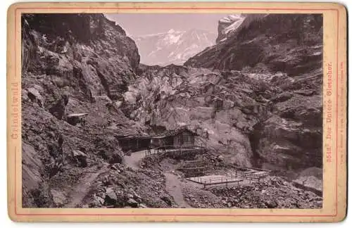 Fotografie Lichtdruck Römmler & Jonas, Dresden, Ansicht Grindelwald, Gasthaus mit Tanzfläsche am Untere Gletscher