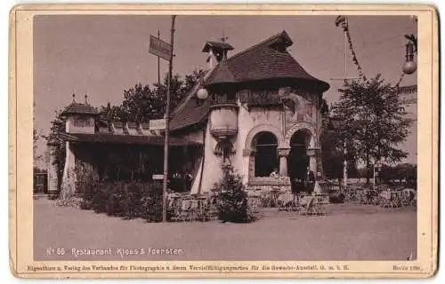 Fotografie Photographischer Verein, Berlin, Ansicht Berlin, Gewerbeausstellung 1896, Restaurant Kloss & Foerster