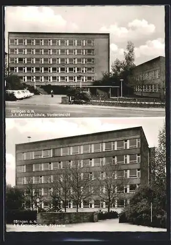 AK Esslingen a. N., J. F. Kennedy-Schule, Vorder- u. Rückansicht