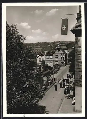 AK Schwäb. Hall, Festtag im Mutterhaus, Nonnen, Friedenstaube