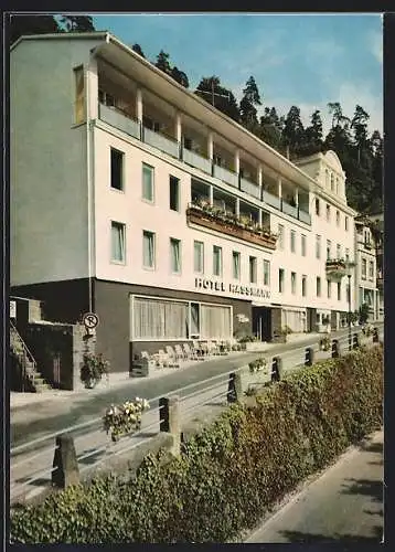 AK Wildbad /Schwarzwald, Hotel Rassmann mit Strasse