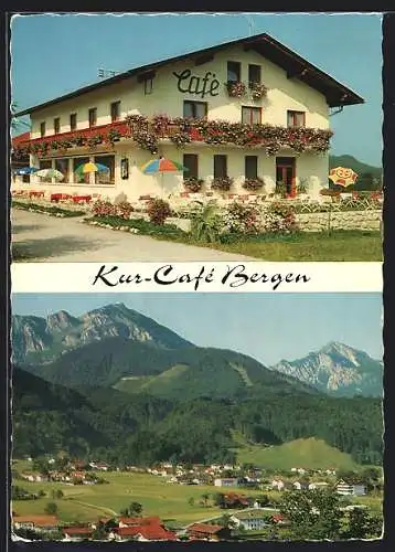 AK Bergen / Chiemgau, Kur-Cafe Dangl, Ortsansicht