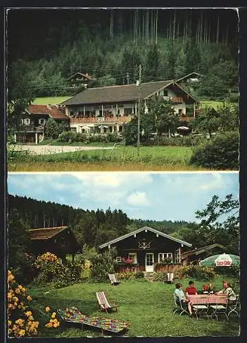 AK Stallau /Bad Tölz, Cafe-Pension Nirwana mit Garten