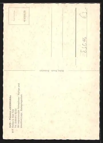 AK Stallau /Bad Tölz, Cafe-Pension Nirwana mit Garten