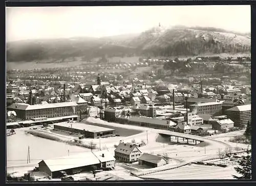 AK Ebingen auf der Schwäbischen Alb, Ortsansicht mit Schlossberg im Winter