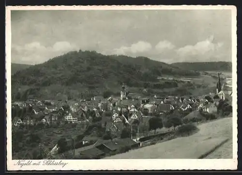 AK Nagold, Ortsansicht mit Schlossberg