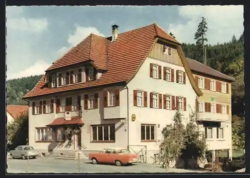 AK Huzenbach, Gasthof-Café Bären, Bes. W. Grammel