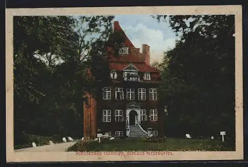 AK Cuxhaven, Schloss Ritzebuttel, Vorderansicht mit Zufahrt