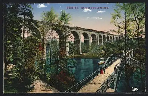 AK Görlitz, Viadukt und Laufsteg