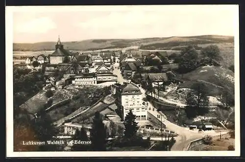 AK Waldeck a. Edersee, Ortsansicht aus der Vogelschau