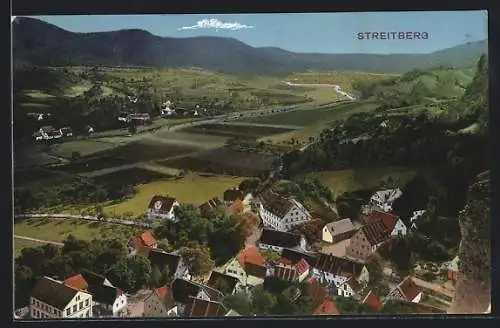 AK Streitberg / Fränk. Schweiz, Teilansicht mit Feldern und Bergpanorama