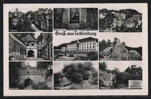 AK Tecklenburg, Burgtor, Genesungsheim, Totalansicht