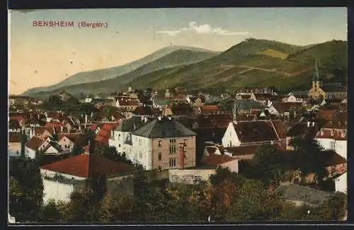 AK Bensheim /Bergstr., Teilansicht aus der Vogelschau