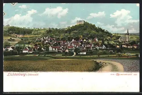 AK Lichtenberg /Odenwald, Gesamtansicht mit Berggebäude