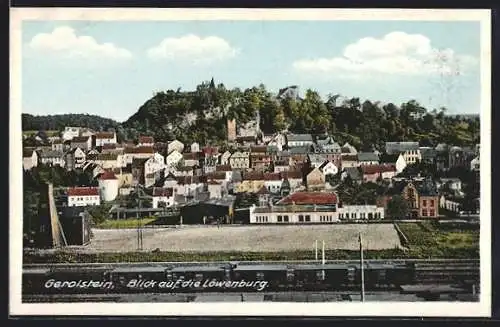 AK Gerolstein, Ortsansicht mit Löwenburg