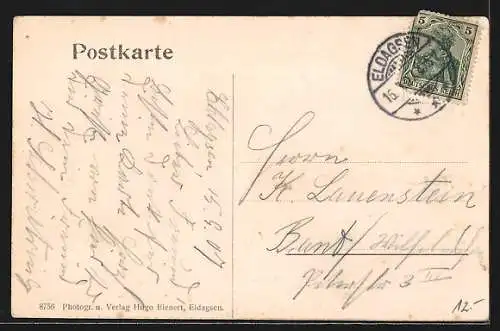 AK Eldagsen / Deister, Holzmühle und Teich bei Vollmond, Gedicht