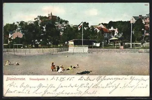 AK Hamburg-Blankenese, Strand mit Etablissement Süllberg