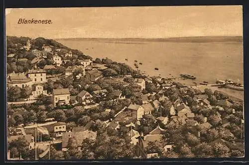 AK Hamburg-Blankenese, Ortsansicht aus der Vogelschau