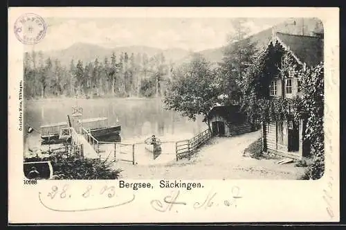 AK Säckingen a. Rhein, Bootsanleger am Bergsee