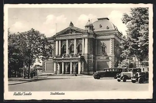 AK Halle / Saale, Blick auf das Stadttheater