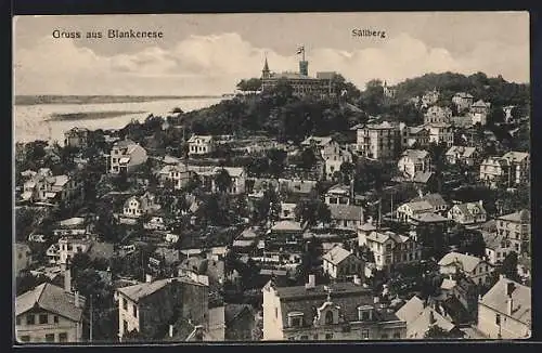 AK Hamburg-Blankenese, Ortsansicht mit Süllberg aus der Vogelschau