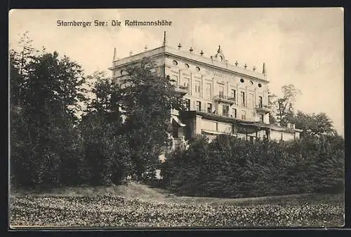 AK Starnberg / Starnberger See, Blick auf das Hotel Rottmannshöhe
